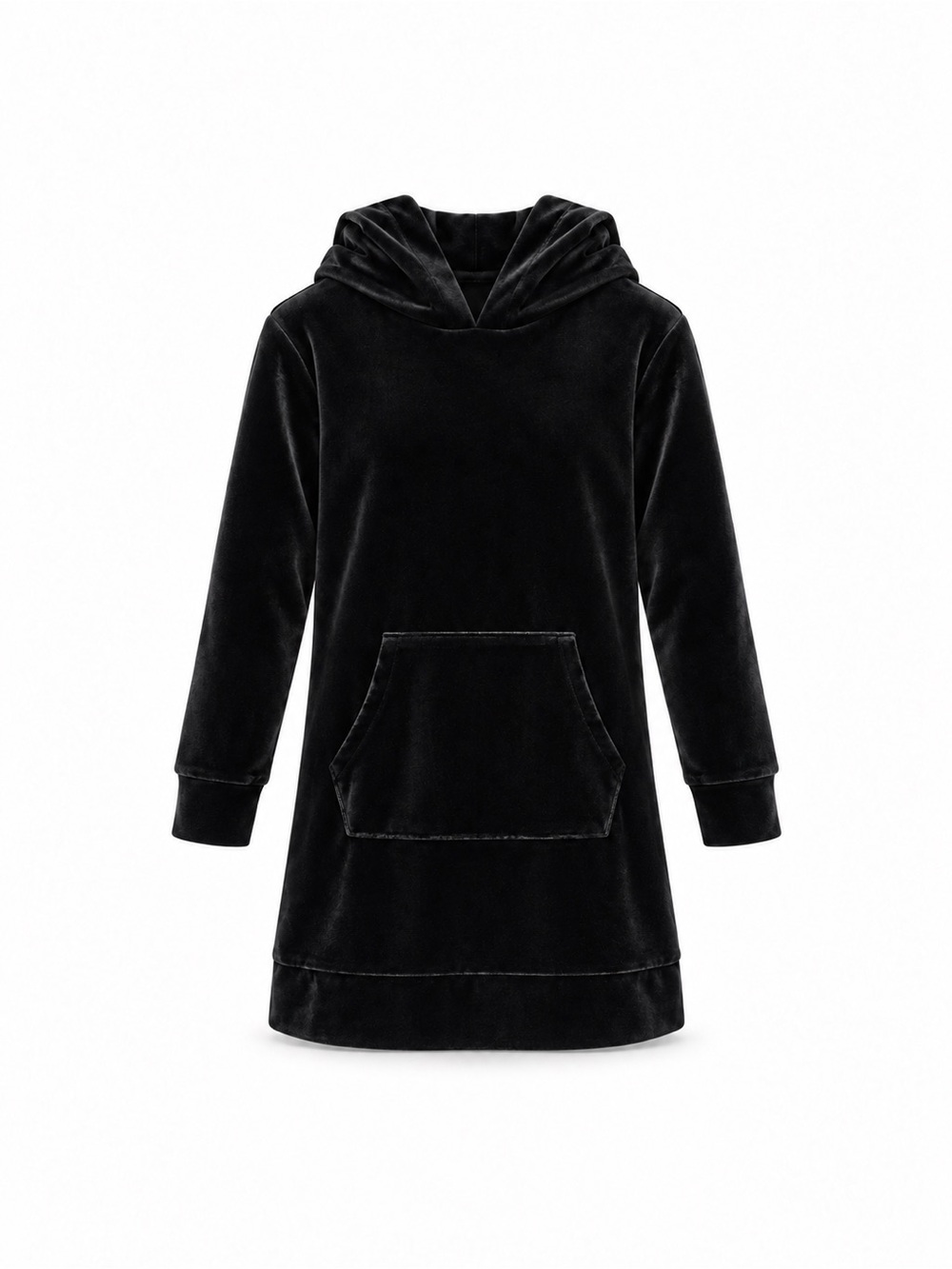 Forever 21 Kids Black Velvet Hoodie Dress